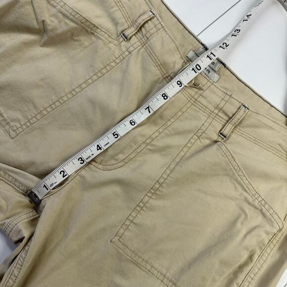L.L.Bean Pants Womens 14 Petite Khaki Stretch Canvas Cargo Mid Rise Straight Leg - Picture 8 of 11